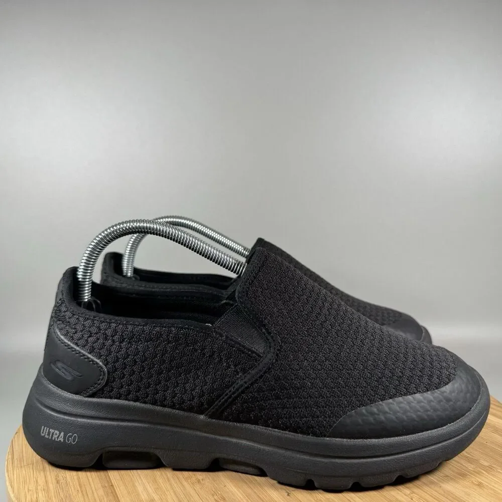 S Skechers Mens Go Walk 5 Apprize 55510EWW Black Running Shoes Sneakers Size 7.5